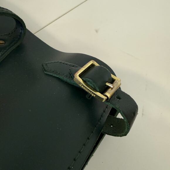 The Cambridge Satchel Company Tote Bag Leather in Racing Green Gold “AK” - Picture 9 of 13